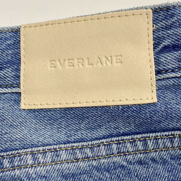 Everlane The Cheeky Jean Size 30 (32x28) Blue Raw Hem Ankle High Rise Distressed - Picture 9 of 13
